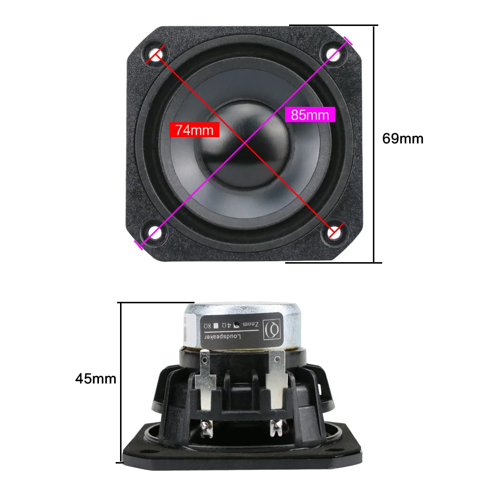 Neodymium Protable 2.5 Inch Toàn Dải Loa 15W Treble Trung Âm Bass Mê Cung Loa Mật Lớp Một Loa Khuếch Đại DIY 1 Đôi