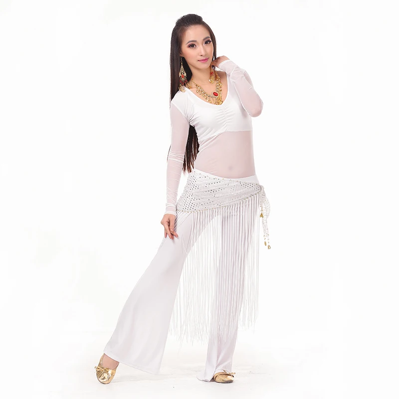 Zestaw do tańca brzucha dla dorosłych profesjonalny Top + spodnie + chusta na biodra trening taneczny ubrania pani brzuch trening taneczny/wydajność ubrań