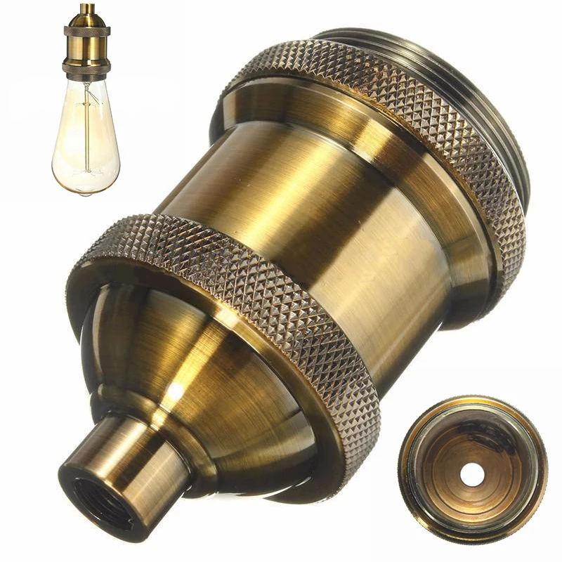 

E26/E27 Vintage Aluminium Lamp Holder Screw Thread Edison Keyless Light Socket