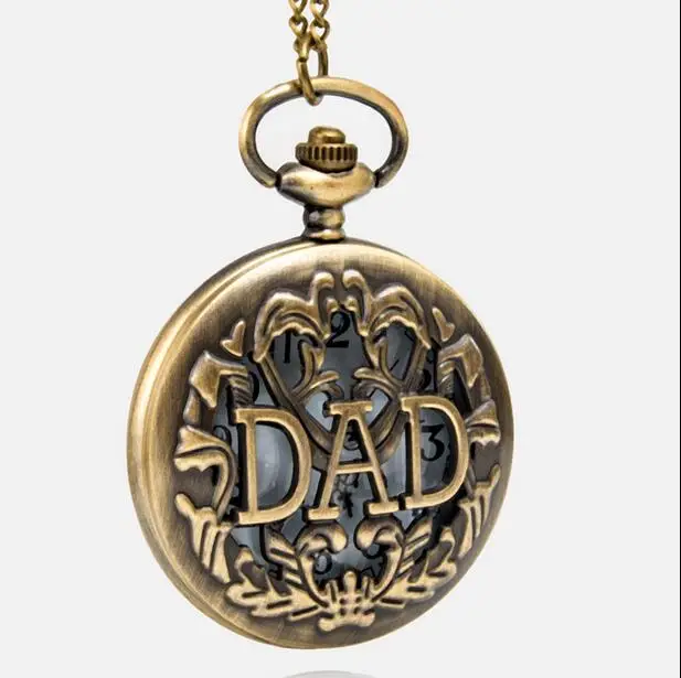 DAD Fashion quartz Bronze antiques Hollow out steampunk gift Modern clock Necklace pocket watches