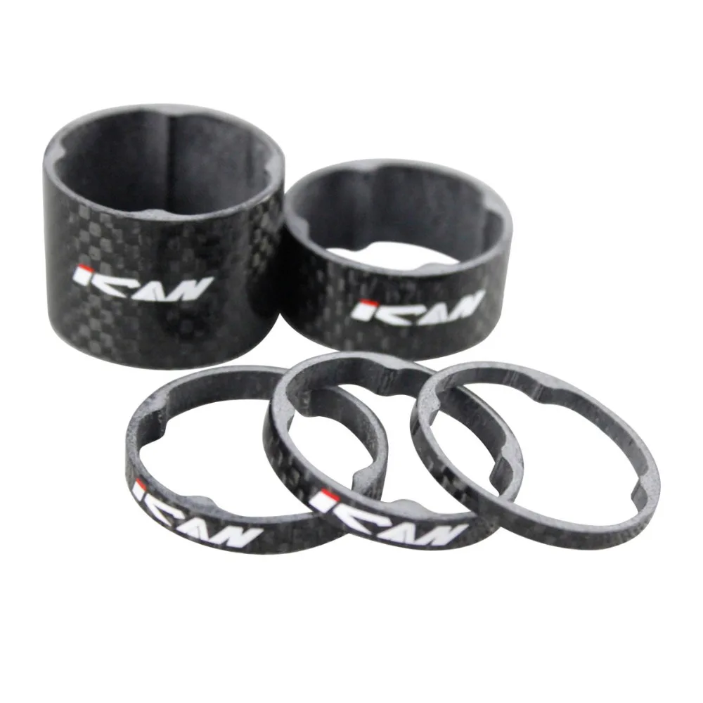 ICAN Super light bike carbon spacer 2x5mm/3mm/15mm/25mm 3k-glossy carbon bike spacer ican brand free shipping SC02-SL