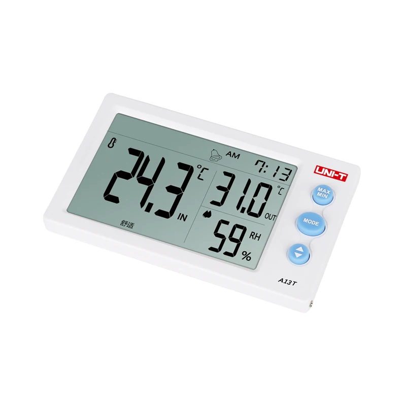 UNI-T A12T A13T Digital LCD Thermometer Hygrometer Temperature Humidity Meter Alarm Clock Weather Indoor Outdoor Instrument