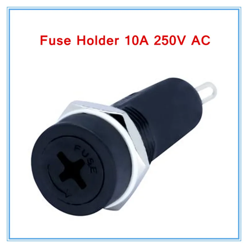 5pcs/lot 5*20mm Glass Fuse Holders, Insurance tube socket fuse holder for 5*20 insurance Panel Mount Fuse Holder,10A 250V AC.