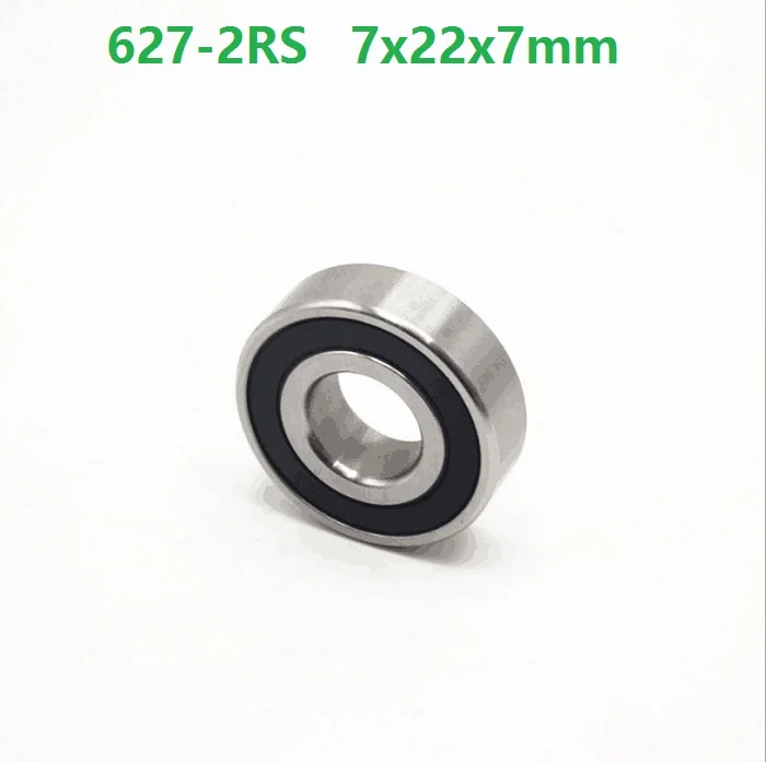 

100pcs/lot 627RS 627-2RS 627 RS 2RS Miniature ball bearings 7*22*7 Deep Groove Ball bearing 7x22x7mm