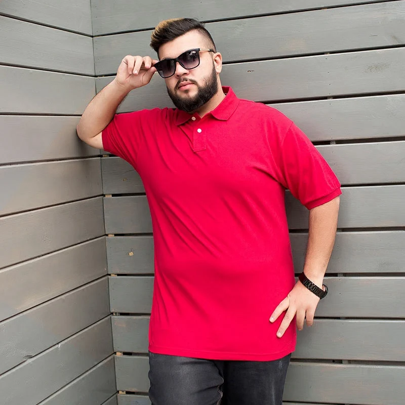 men summer short sleeve t-Shirts turn-down collar plus size big 8XL 9XL 10XL 12XL tees 58 60 62 64 green cotton shirt tops blue