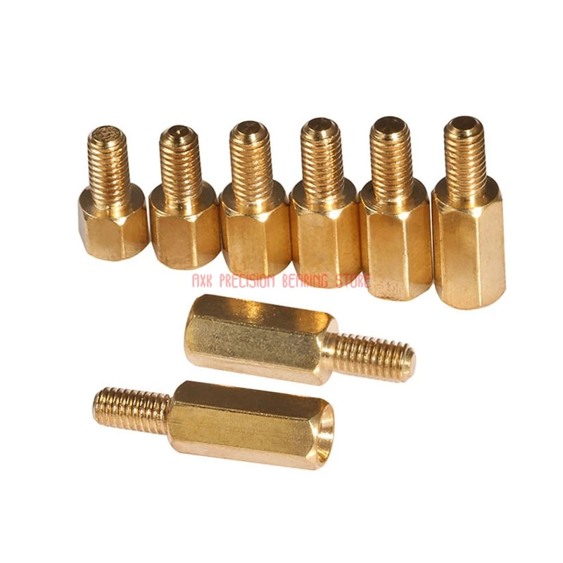 M3 Male 6mm x M3 Female 4-60 mm Brass Standoff Spacer M3 (4-60)+6 Copper Hexagonal Stud Spacer Hollow Pillars m3*(4-60)+6mm