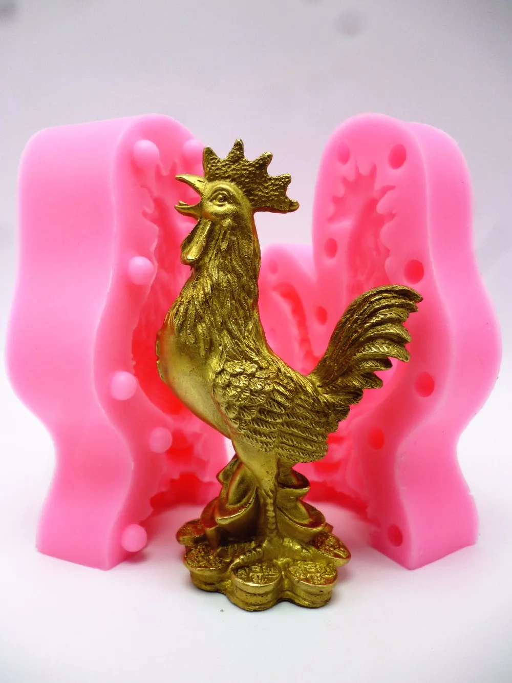 Silicone Mold Large 3D Rooster Flexible Silicone DIY Handicraft Soap Candle Mold Interior Decoration Tools