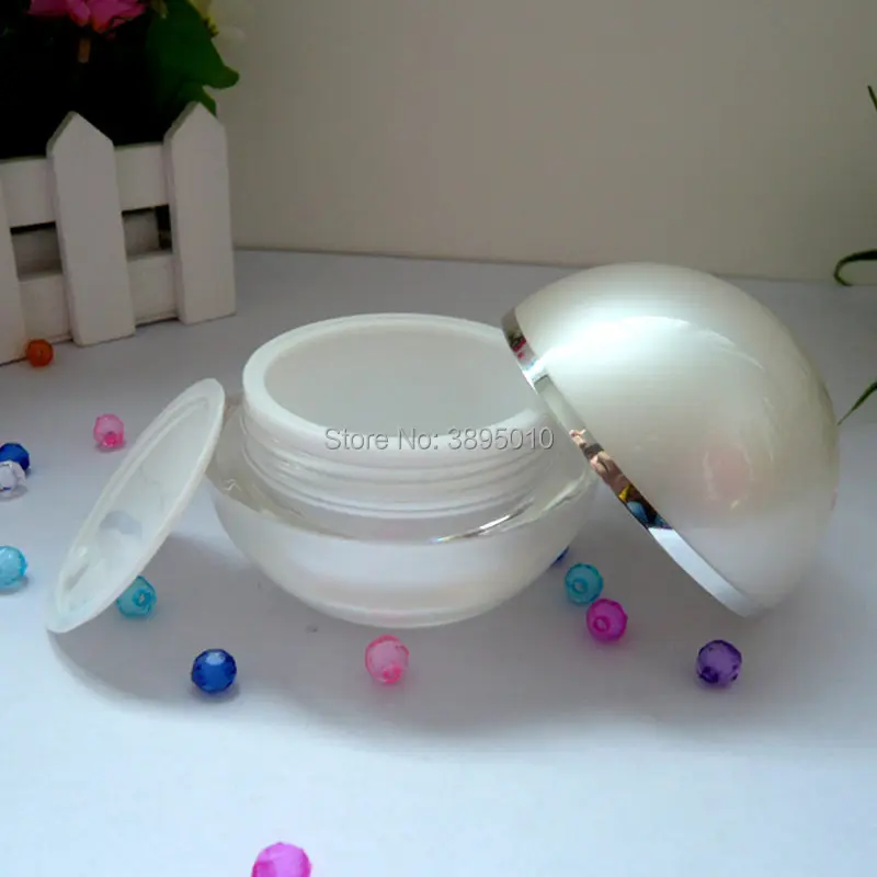 15/30/50g Ball Balm Cream Container , Small Cosmetic Bottles , Empty Acrylic Spherical sample Tin , Skin Care Cream Jar F792