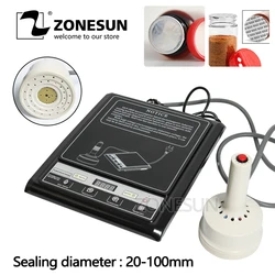 ZONESUN Aluminum Sealing Machine 20-100MM Hand-held Electromagnetic Induction Medical Plastic Bottle Cap Sealer