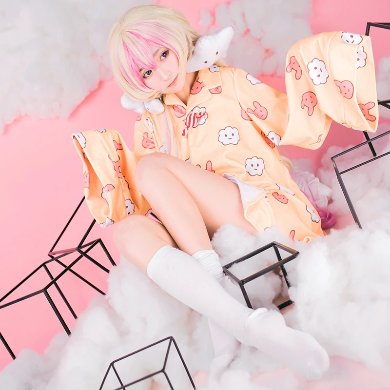 

magical girl raising project Mahou Shoujo Ikusei Keikaku Nemurin Pajamas Uniforms Cosplay Costume with Clouds 11