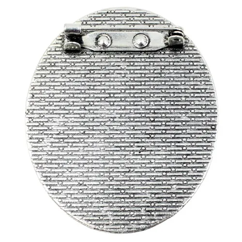 Fit 30x40mm Vintage Oval Blank Setting Bezel Blank Base Cabochon Brooch with Base For DIY Brooch Making 3pcs/lot K04632