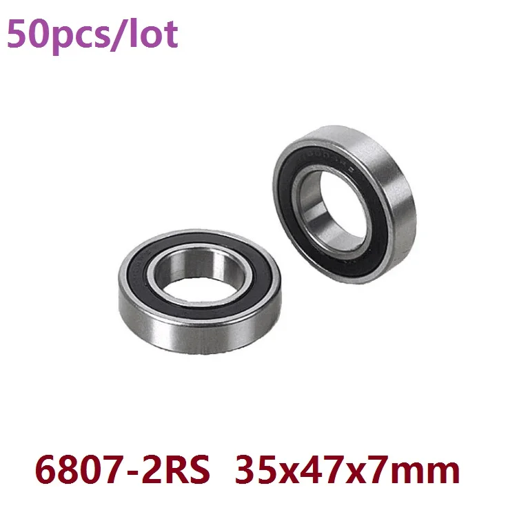 50pcs/lot 6807-2RS 6807RS 6807 2RS RS ball bearing 35*47*7 mm Deep Groove Ball Bearing 35x47x7