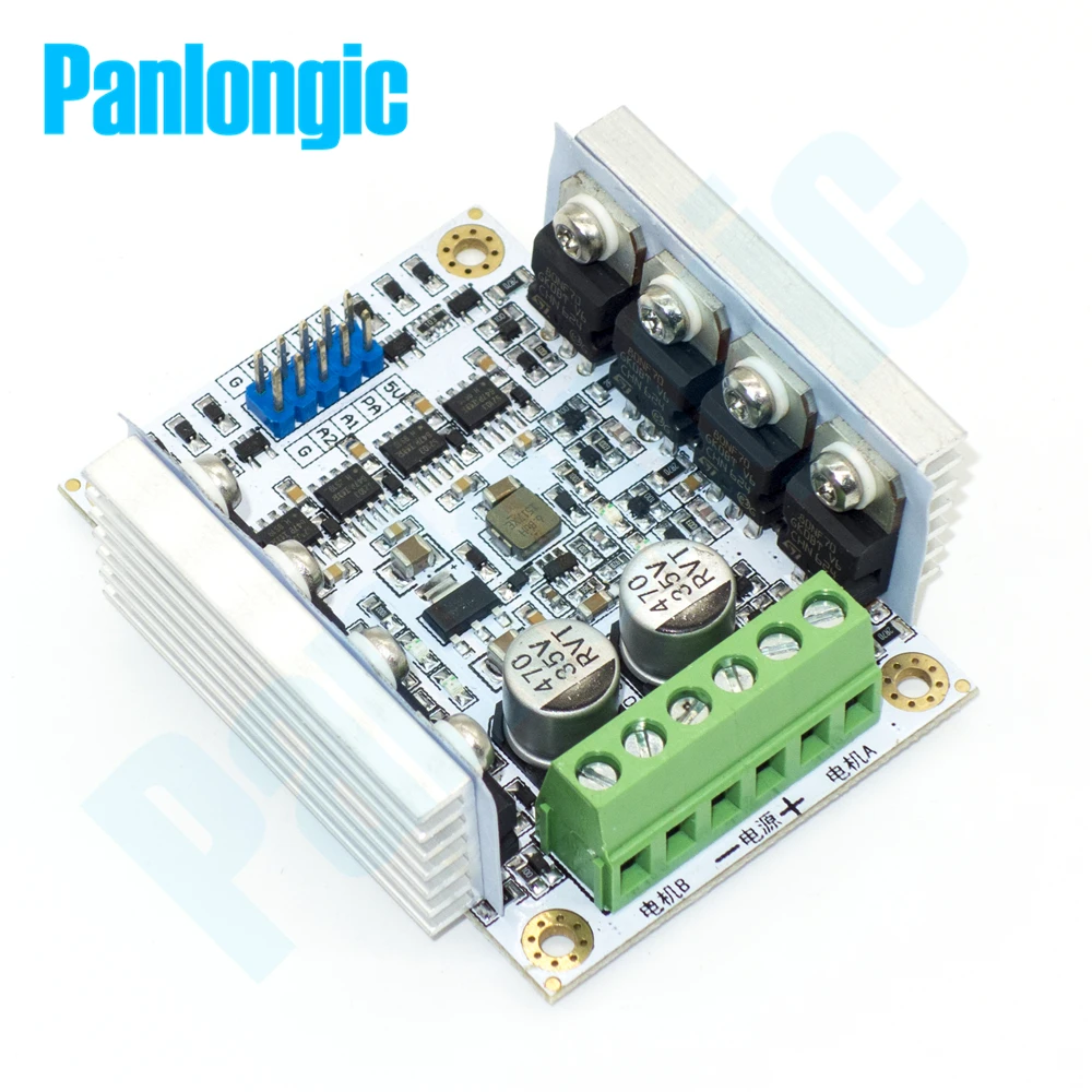 Panlongic Brushed Motor Speed Control PWM Module Controller DC 20A/500W Dual Controller Reversal Switch Brake SCM Control