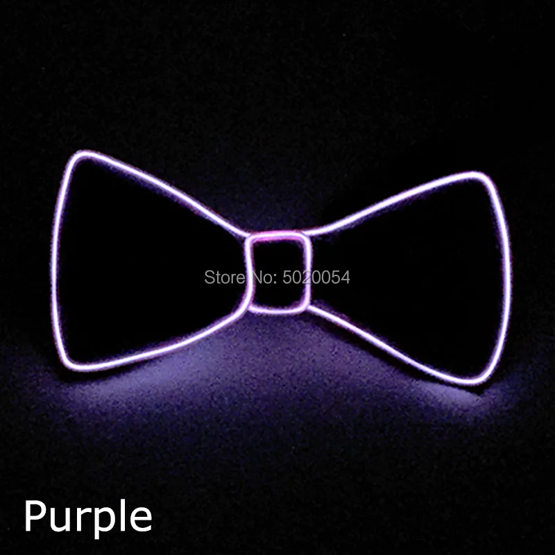 Gorąco sprzedająca się migająca muszka LED Light Up EL Glowing Necktie Bowtie Cravat For Dance DJ Sexy Club Costumes Akcesoria