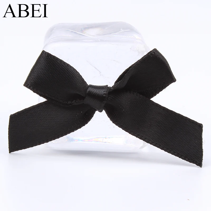 50pcs/lot Black Satin Ribbon Bow Sewing Garments Accessories DIY Bow Ties for Wedding Party Scrapbook Home Decoration Ornaments