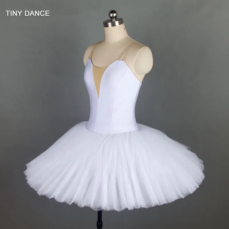 Bell Shaped Ballet Tutu for Girls and Women Ballet Dance Costume Spandex Bodice with Nude V Neck Adult Bell Tutu Dress