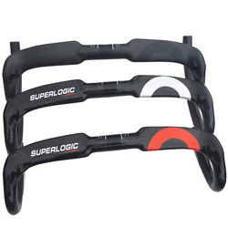 superlogic full carbon handlebar carbon fiber road bike handlebars bent bar ud gloss finish 40/42/44cm inner cable routing