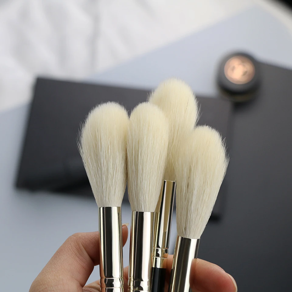 BEILI 1 pcs 100% Goat hair Highlighter Black Makeup Brushes Professional Natural Pony Eyeshadow Blush Eyebrow Make up Brushes