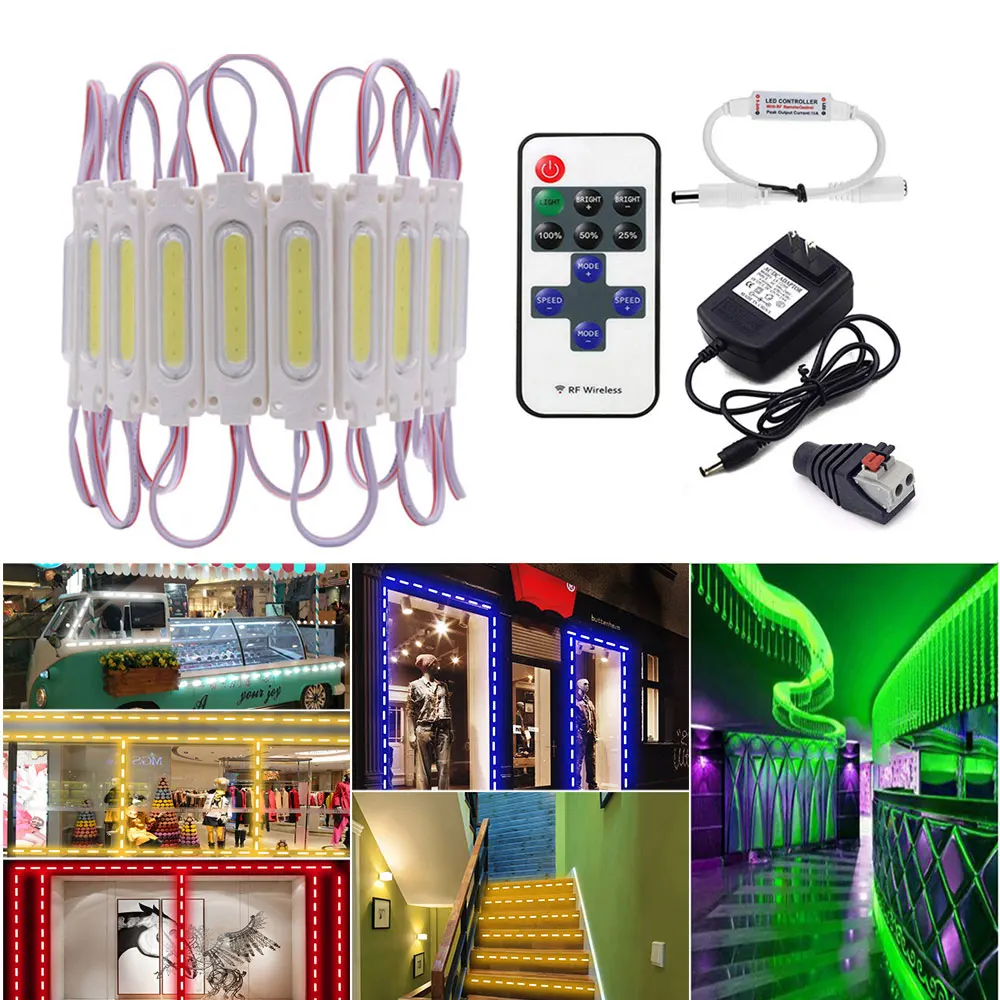 

COB LED Module Light with Lens Waterproof IP67 DC12V LED Pixel Modules Strip Light Advertising Sign backligh Storefront Lighting