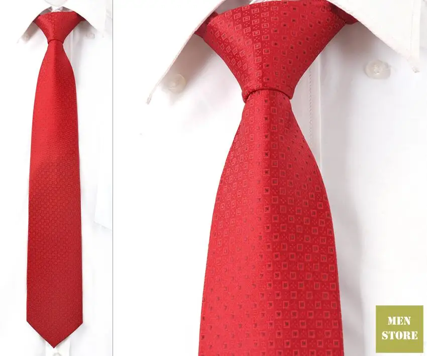 

Dark Red Checker Dot Men 100% Jacquard Woven Silk Handmade 3" Necktie 8 cm Neckwear Wedding Party Groom Tie AT374