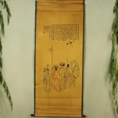 Exquisite Chinese Antique collection Imitation ancient The Eight Immortals Picture