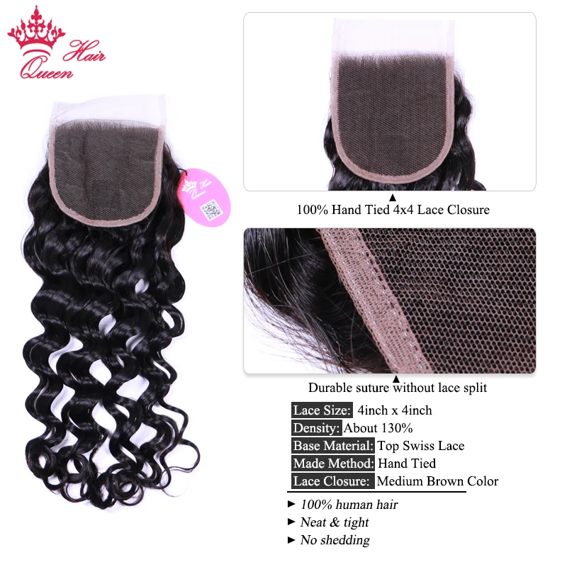 Real Invisible HD Lace Closure Natural Wave Brazilian Virgin Raw Hair More Weave 100% Human Hair Queen Hair Official Store