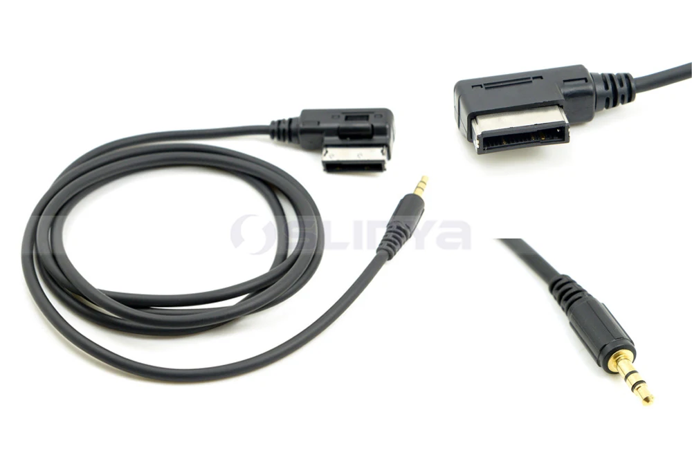 Schwarz Music Interface AMI MMI zu 3,5mm Audio AUX Kabel für VW und Audi A3 A4 A5 A6 A8 q3 Q5 Q7 Auto MP3 Player – Detail 4