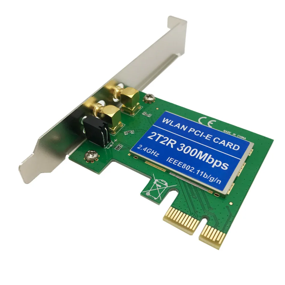 2 Antenna PCI-E 300Mbps 300M 802.11b/g/n Wireless WiFi Card Adapter for Desktop
