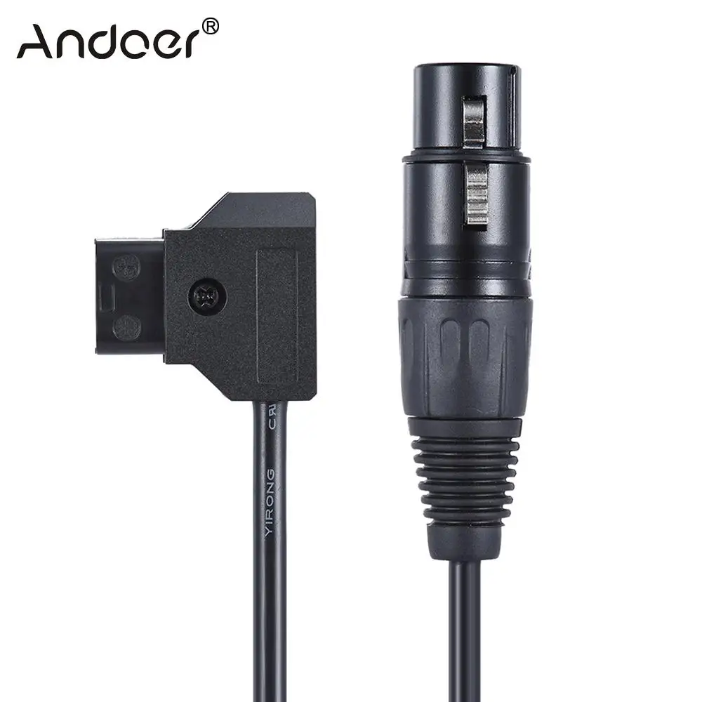 Andoer 100cm/3.3ft V-mount Battery Plate Camcorder Monitor D-Tap Male to XLR 4-Pin Female Adapter Power Supply Cable Cord