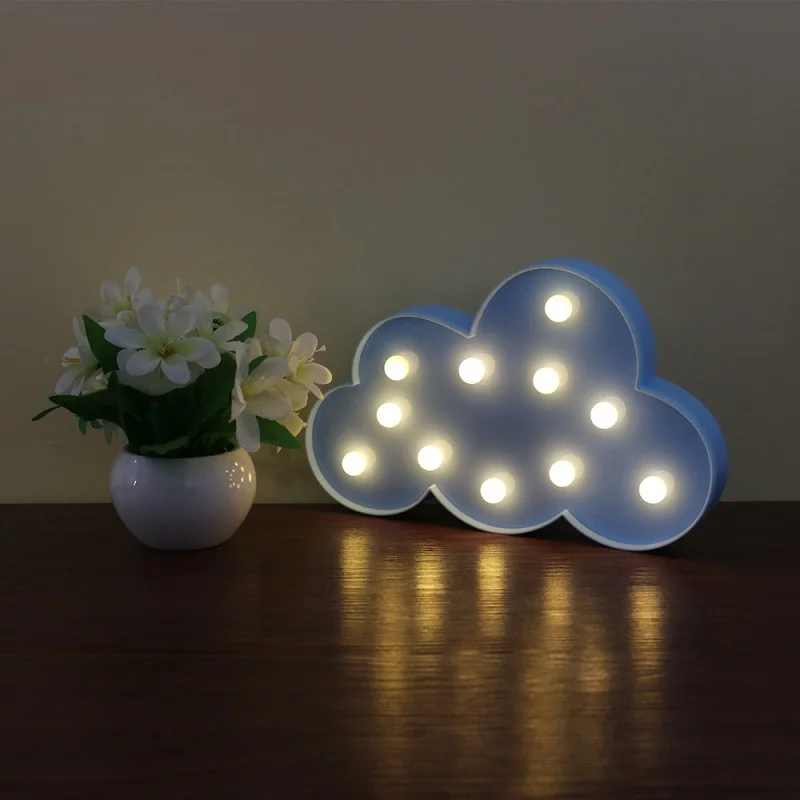 Lovely White/Blue Cloud LED NightLight Warm White Table Lamp Marquee LED light Nice Gift for Children Room Decorations luminaria