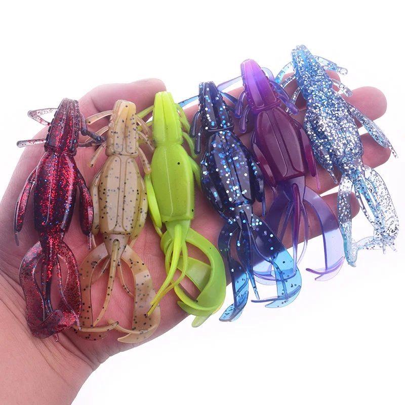 2Pcs Shrimp Soft Baits Fishing Lures 100mm 10.5g Easy Wobblers Crankbaits for Carp Bass Fishing tackle Artificial Silicone Lure