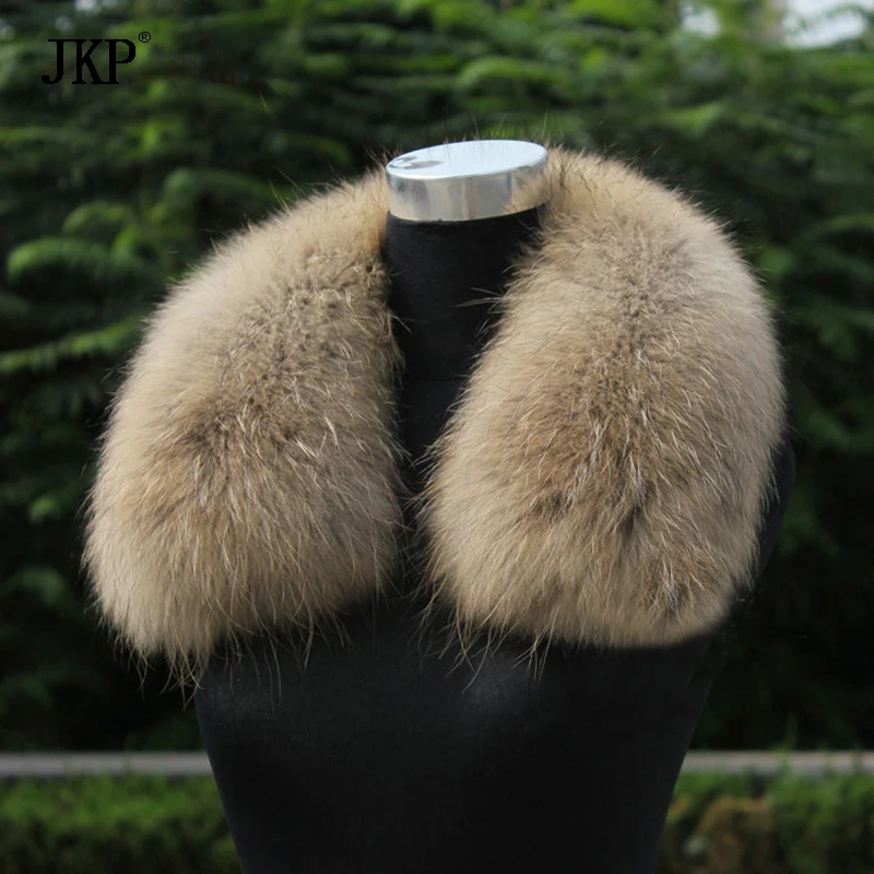 Real Raccoon Fur Scarf Women 100% Natural Raccoon Fur Collar Winter Warm Scarves