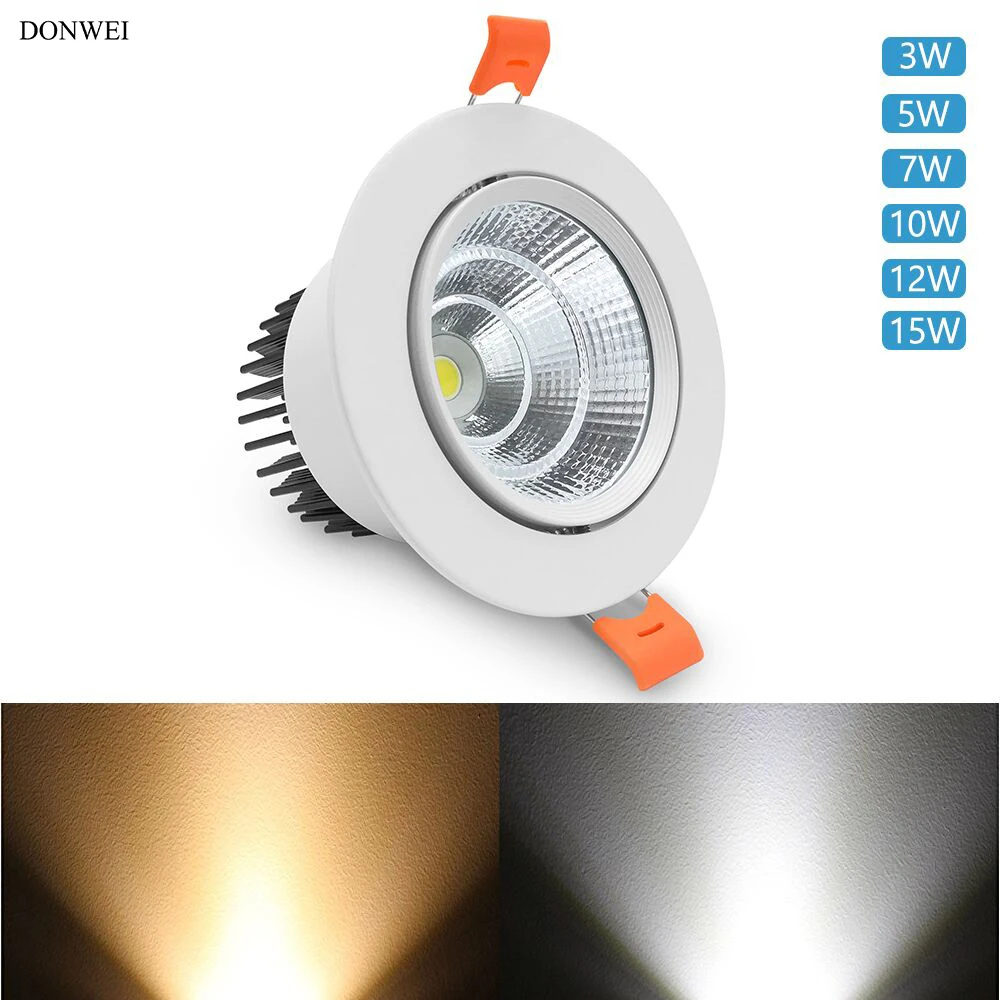 

Потолочный Светодиодный точечный светильник DONWEI, COB лампы высокого качества из алюминиевого сплава с регулируемым углом освещения, 3 Вт, 5 Вт, 7 Вт, 10 Вт, 12 Вт, 15 Вт