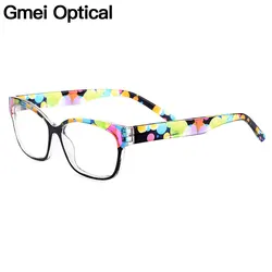 Gmei Optical Trendy Full Rim Plastic Glasses Frame For Women Myopia Presbyopia Reading Prescription Eyeglasses H8006