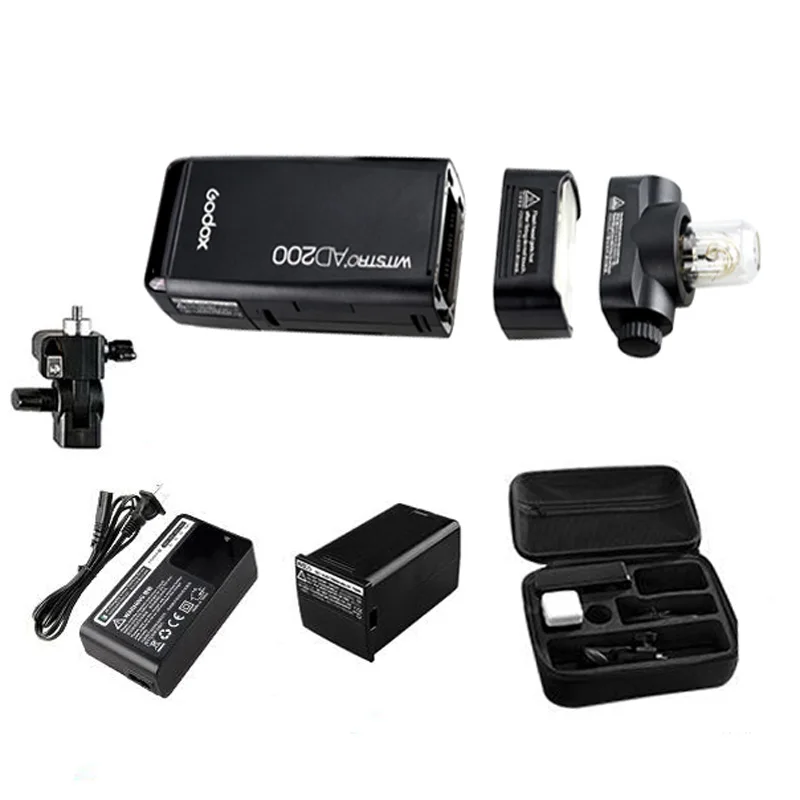 Imagem -06 - Godox-flash Velocidadelite Ad200 200ws Luz Dupla para Estroboscópio Bateria de Íon-lítio de 2.4 Mah Gn52 Gn60 Mais 8000 Mah Bolsa para Transporte