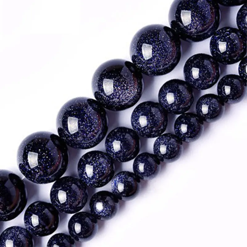 

2-16mm Round Blue Sandstone Beads For Jewelry Making Beads Bracelets For Women Gift 15'' Needlework DIY Beads Trinket