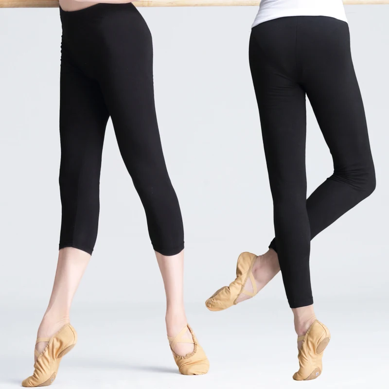 Professional Cotton Black High Elastic Ballet Dance Pants Women Girls Ladies Fitness Pants Slim Ballet Leggings