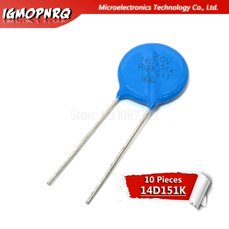 10pcs varistor 14D151K 150V piezoresistor 14D151