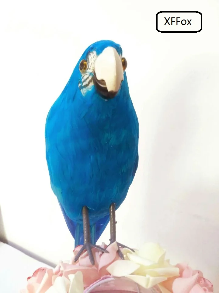 new real life blue parrot model foam&feather simulation gray feet parrot bird gift about 40cm xf0206