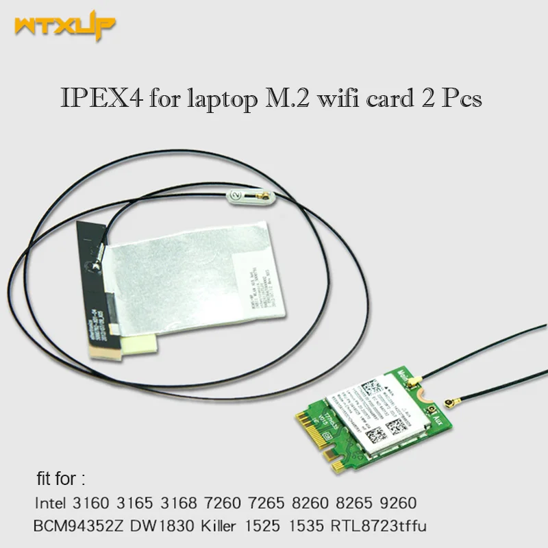 

Brand New 2Pcs Wifi Internal IPEX MHF4 IPX I-PEX Antenna for laptop NGFF M.2 wireless wifi Network card 9560 AX210 BE200