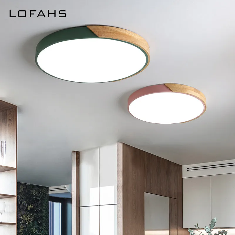 

LOFAHS Modern LED ceiling light Round simple Colorful deco fixtures study dining room balcony bedroom living room ceiling lamp