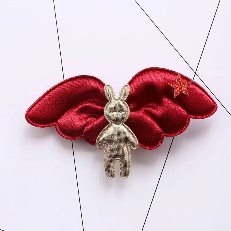 Boutique 10pcs Fashion Cute Glitter Angel Wings Rabbit Hairpins Solid Bunny Hair Clips Princess Headwear Hair Accessories