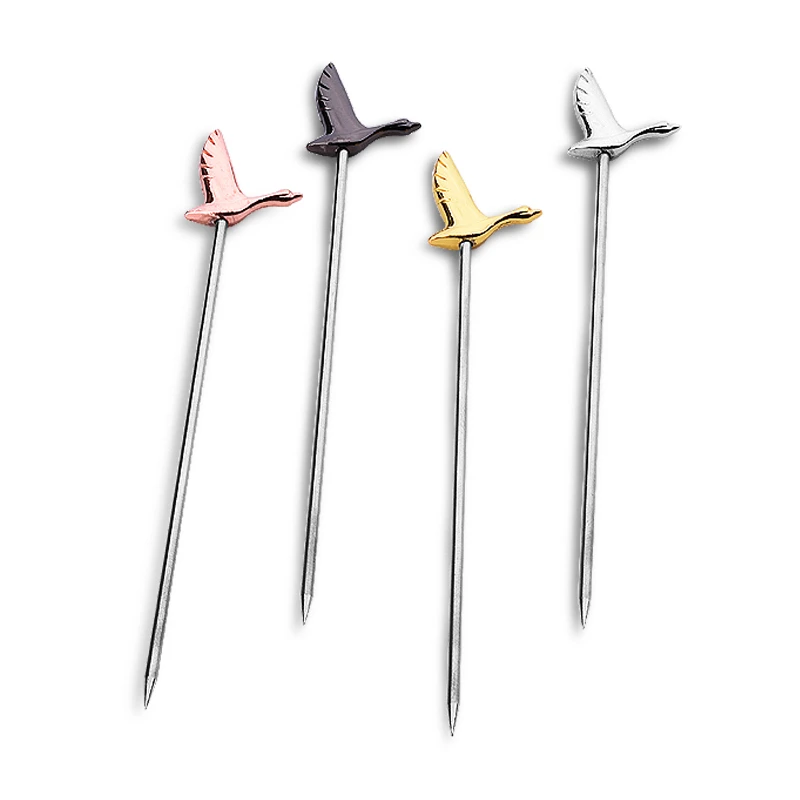 3Pcs 304 Stainless Steel Gold Plated Titanium Fork Party Buffet Decor Fruit Desserts Food Cocktail Sandwich Fork Stick Pick