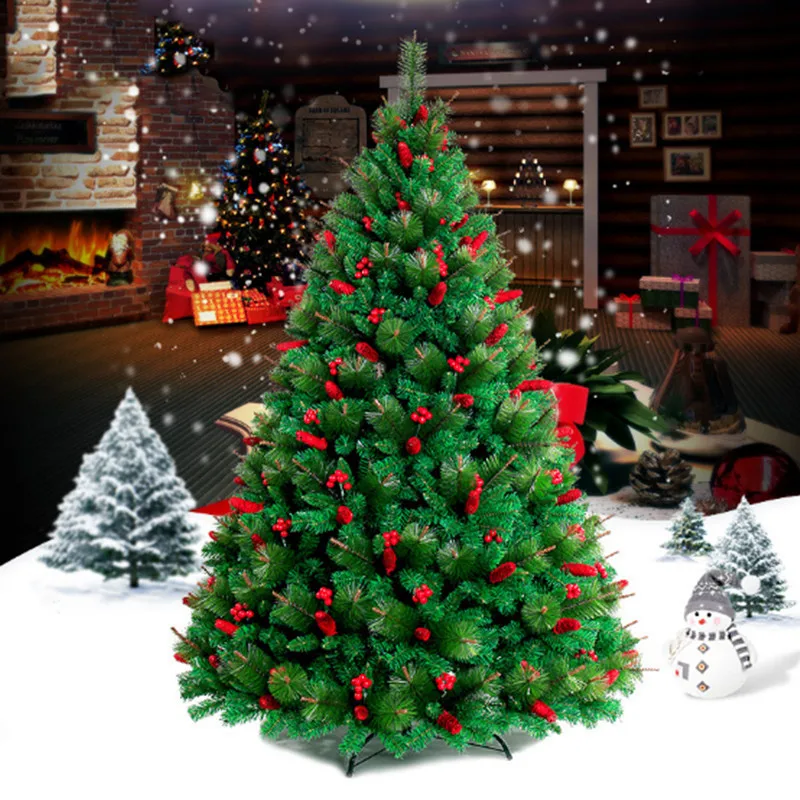 Teellook 1.2m/5.0m pine needles encryption red Christmas tree family hotel shopping malls Christmas decoration supplies