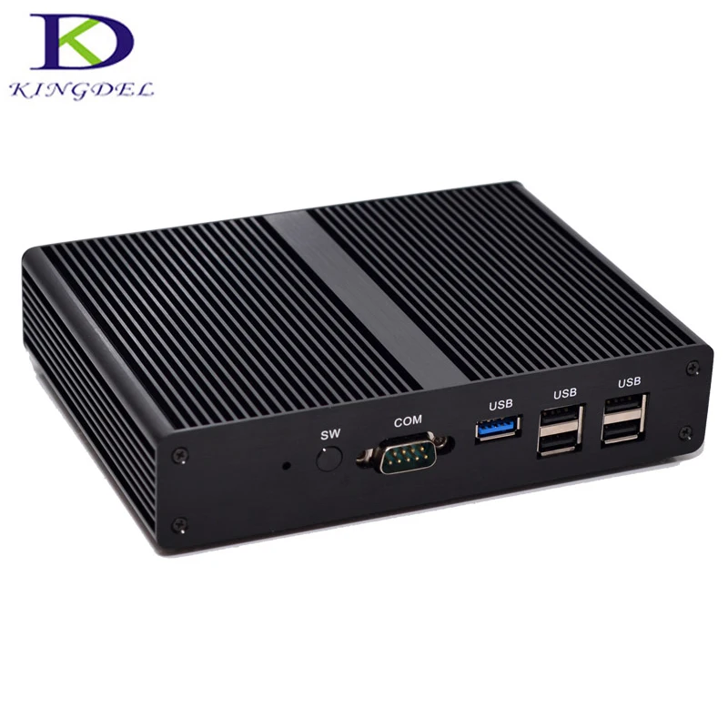 2 * COM Fanles Мини ПК Celeron J1900 четырехъядерный Nuc Intel HD Graphics тонкий неттоп компьютер windows 7 HDMI VGA USB3.0 wifi бесплатно