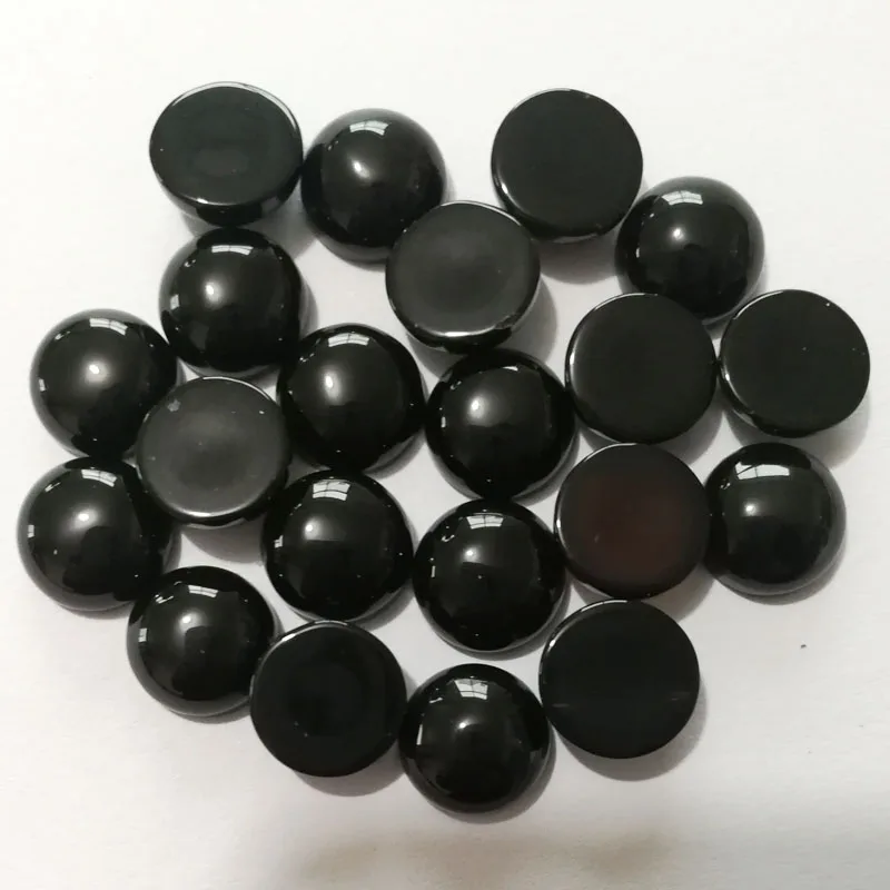 

Fashion natural black onyx stone 16mm round shape beads cab cabochon for jewelry making 50pcs/lot Wholesale free shipping