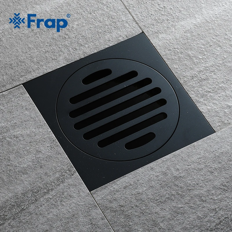 Frap Brass Matte Black Square Style Floor Drainer Waste Shower Drain Kitchen Colander Floor Drains Bathroom Accessories Y38100