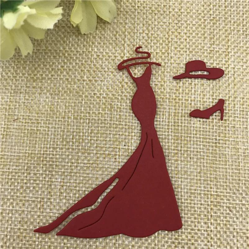 Lady formal dress hat shoe Metal Cutting Dies Stencil Scrapbooking Photo Album Card Paper Embossing Craft DIY