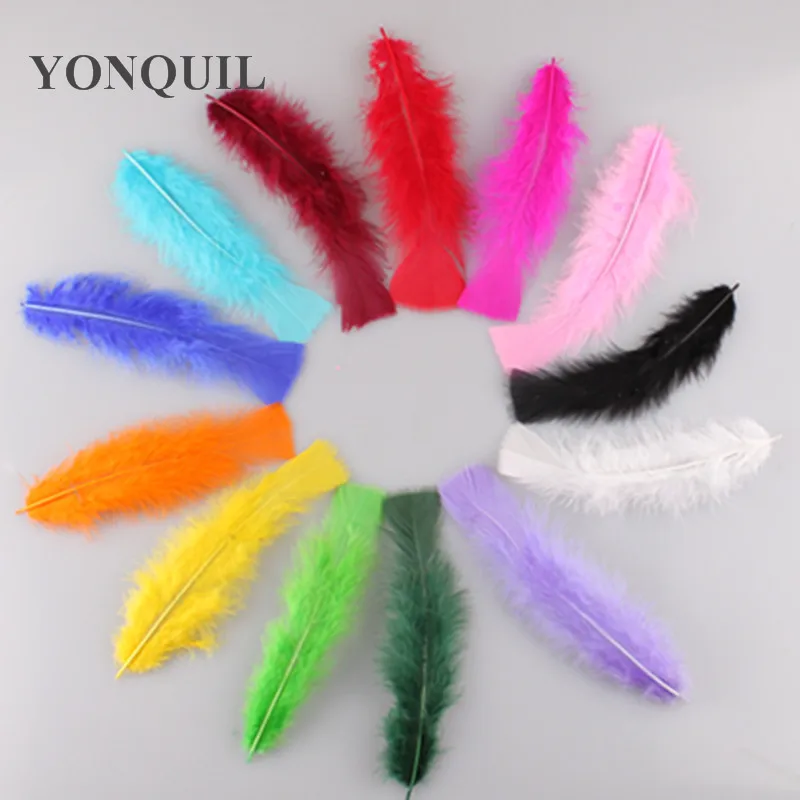 Free shipping 13 colors natural fluffy turkey feather 300 root sell DIY clothing cap shoes ornament accessories 15-20cm 6-8 inch