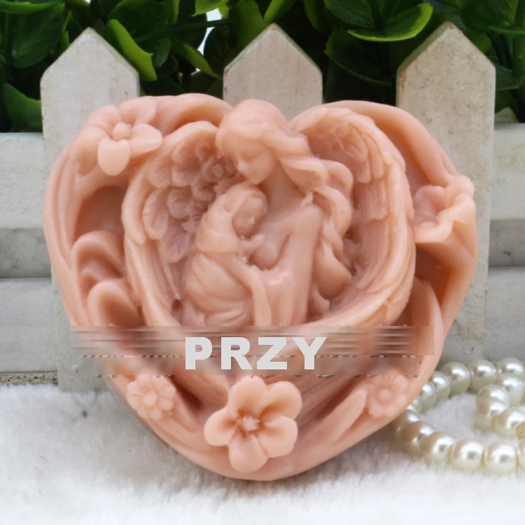 

Силиконовая форма для мыла ручной работы, форма для торта, форма для Мусса в форме сердца для мамы и сына, форма для ангела, арома-каменные формы, силиконовая резина